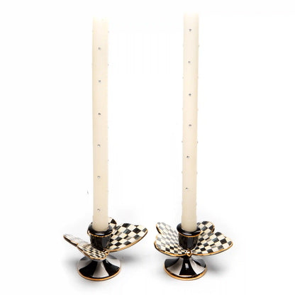 Rosy Check Butterfly Candle Holders, Set of 2