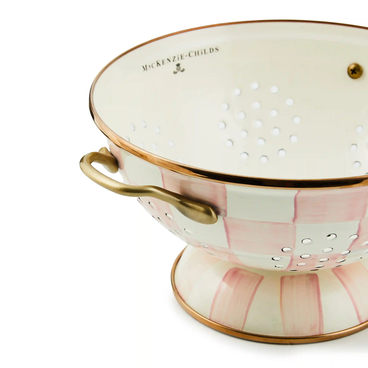 Violet Check Large Colander