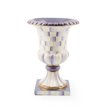 Mocha Check Tabletop Pedestal Urn