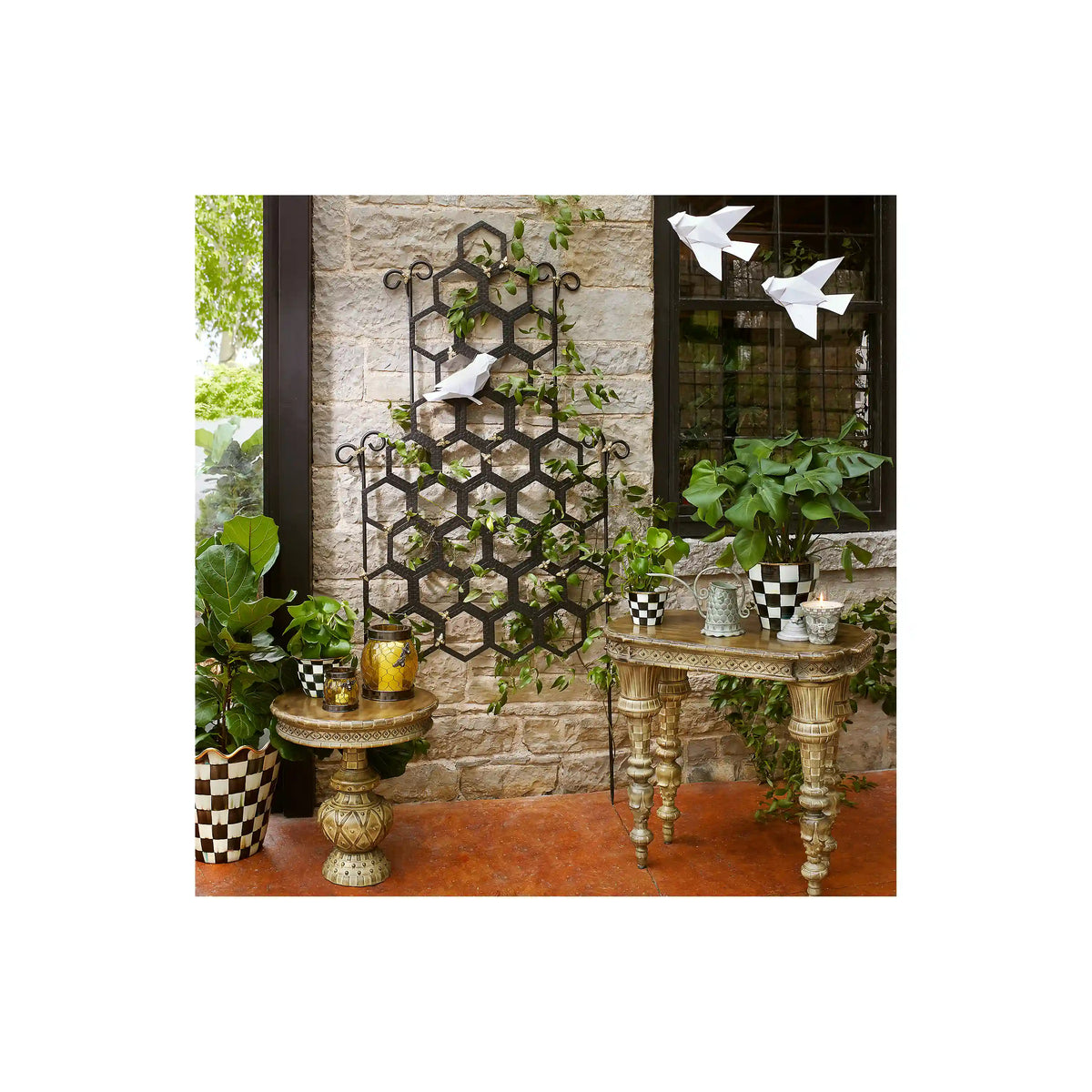 Rosy Check Ceramic Jumbo Garden Pot