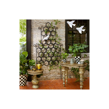Violet Check Ceramic Jumbo Garden Pot