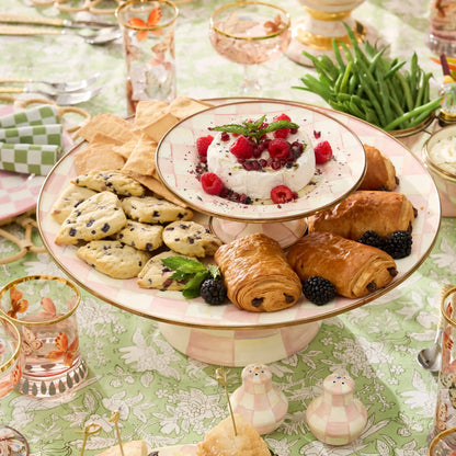 Rosy Check Mini Pedestal Platter