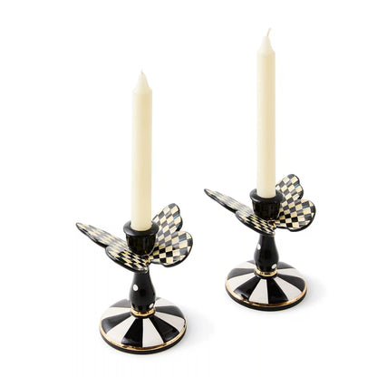 Butterfly Toile Candle Holders, Set of 2
