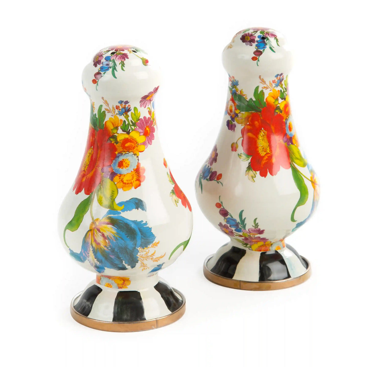 Violet Check Large Salt & Pepper Shakers
