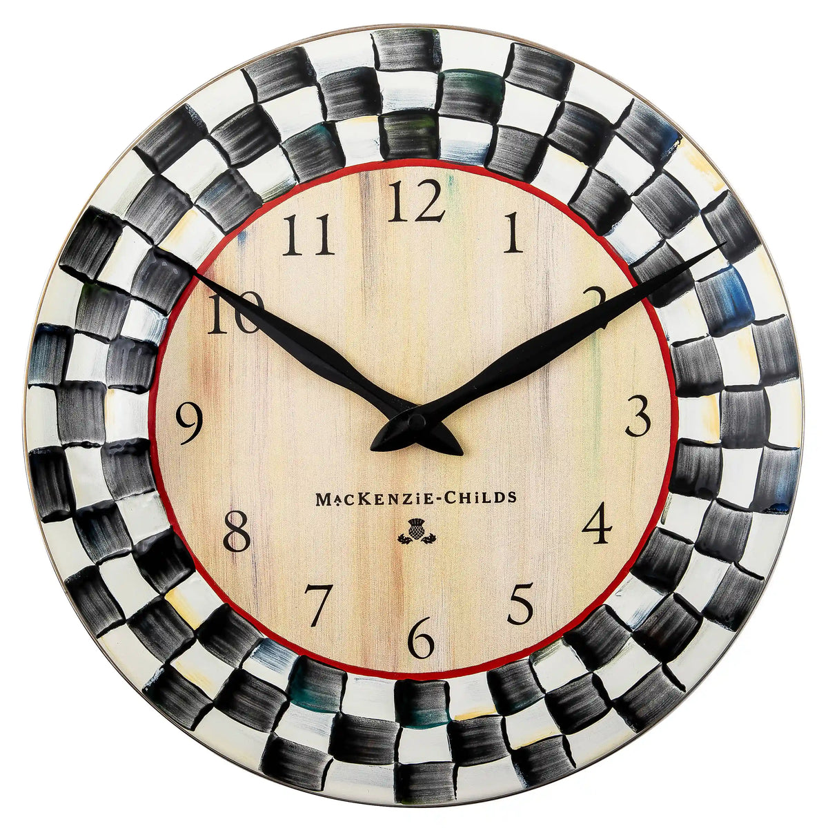Violet Check Wall Clock
