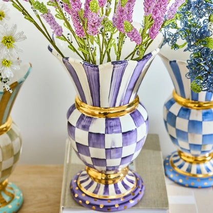Parchment Check Great Vase