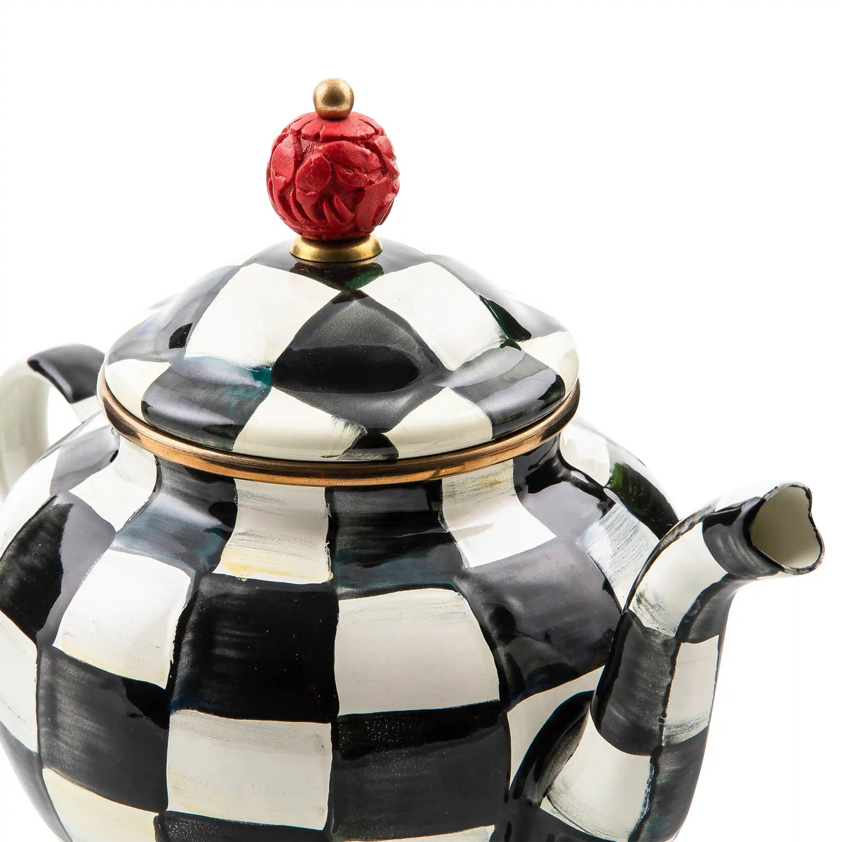 Mocha Check 4 Cup Teapot