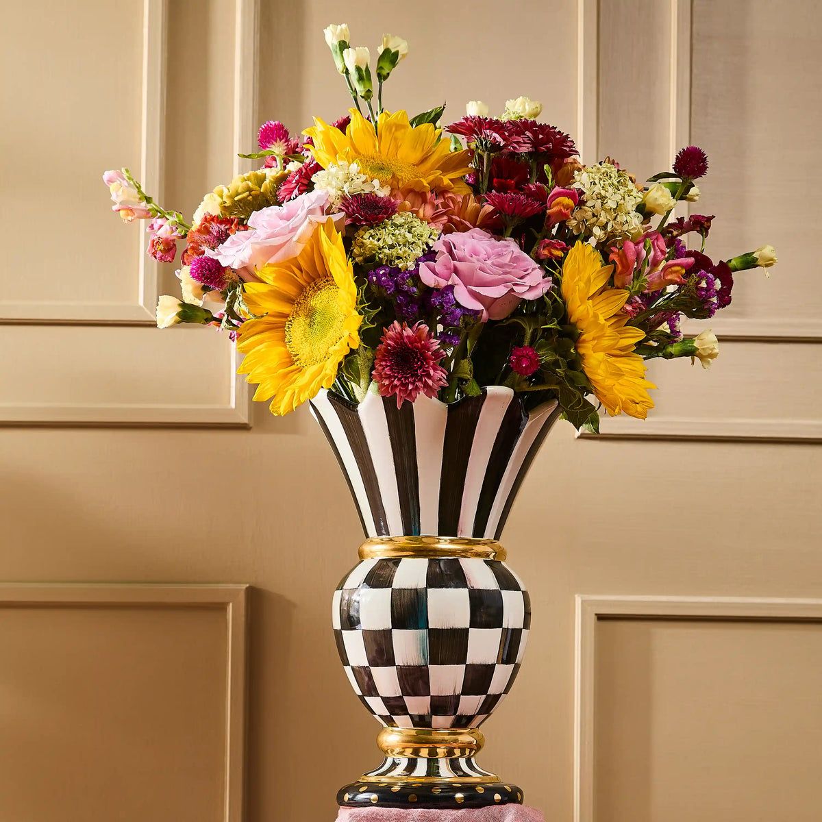 Parchment Check Great Vase