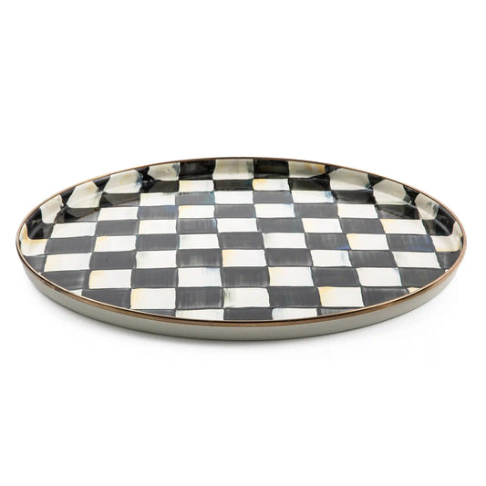 Sky Check Round Tray