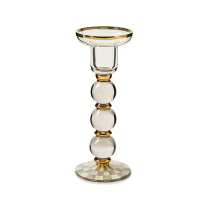Rosy Check Large Glass Candlestick