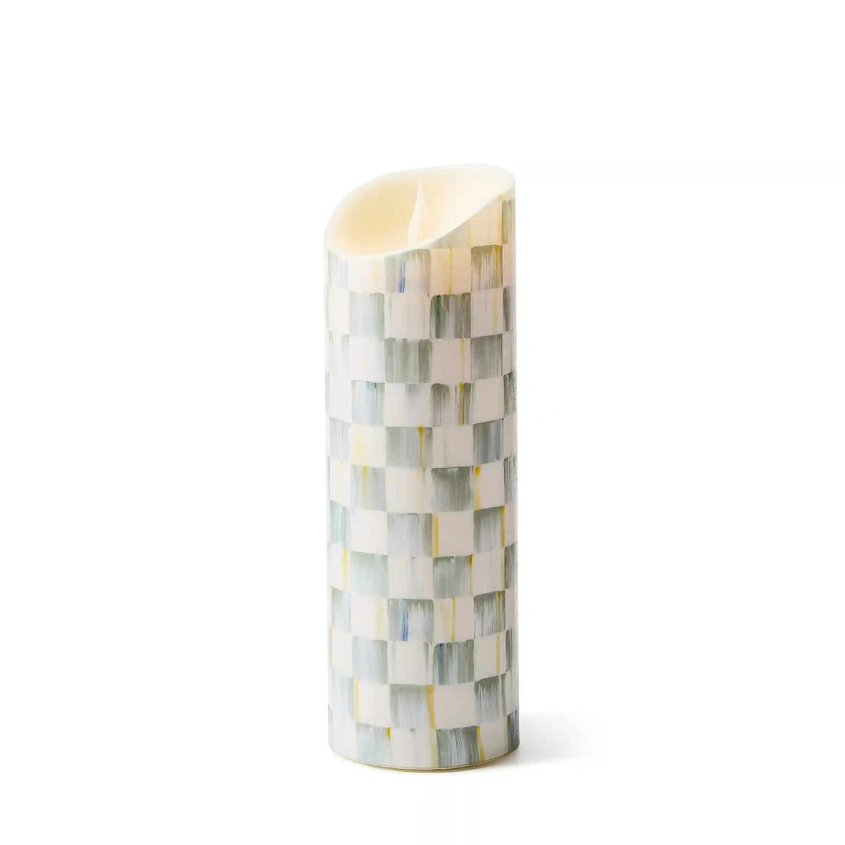 Sterling Check Flicker 7" Pillar Candle