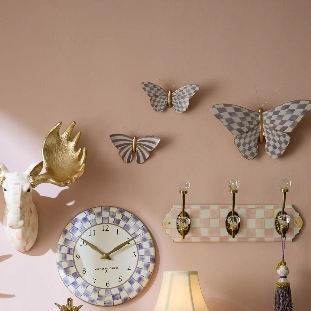 Courtly Check Butterfly Wall Decor