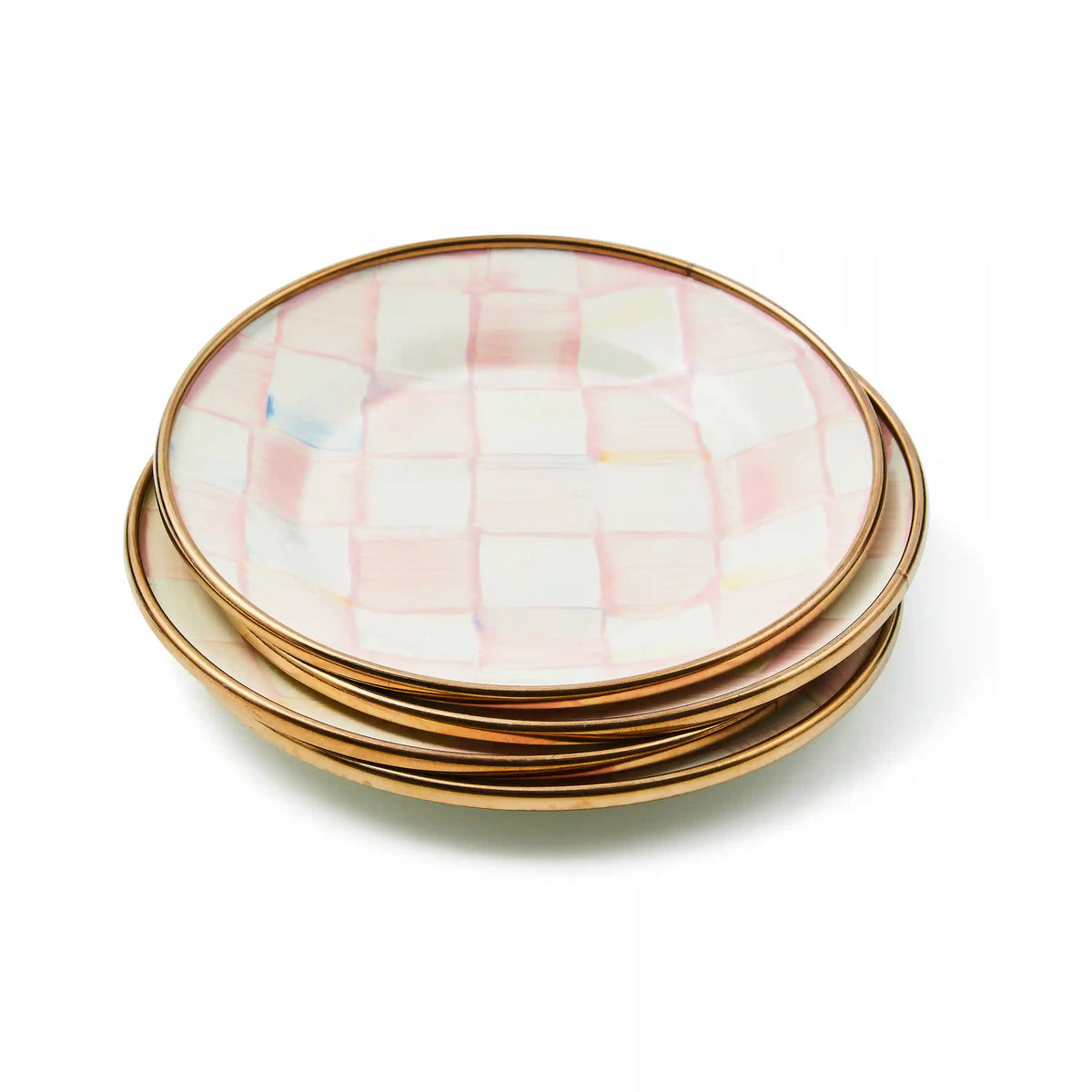 Sterling Check Appetizer Plates, Set of 4