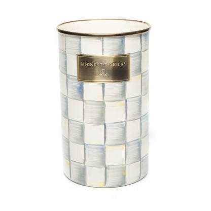 Mocha Check Utensil Holder