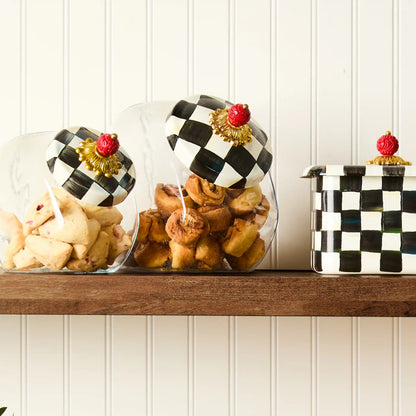Cookie Jar with Royal Check Lid