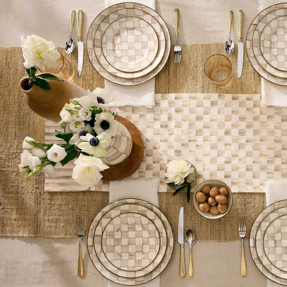 Rosy Check Table Runner