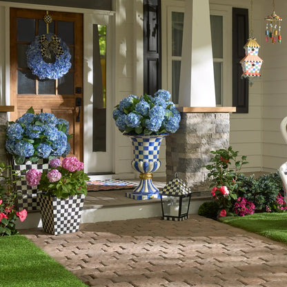 Sterling Check Pedestal Urn