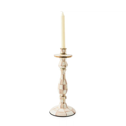 Violet Check Large Candlestick