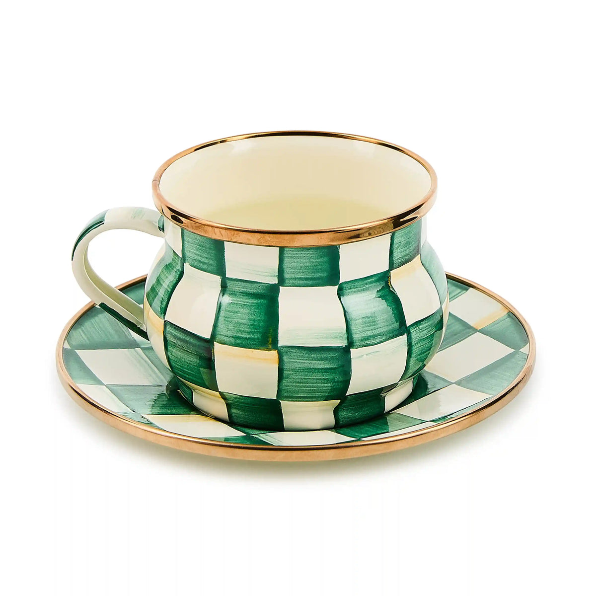Violet Check Teacup