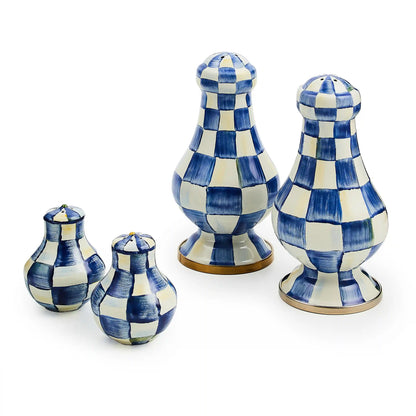Emerald Check Large Salt & Pepper Shakers