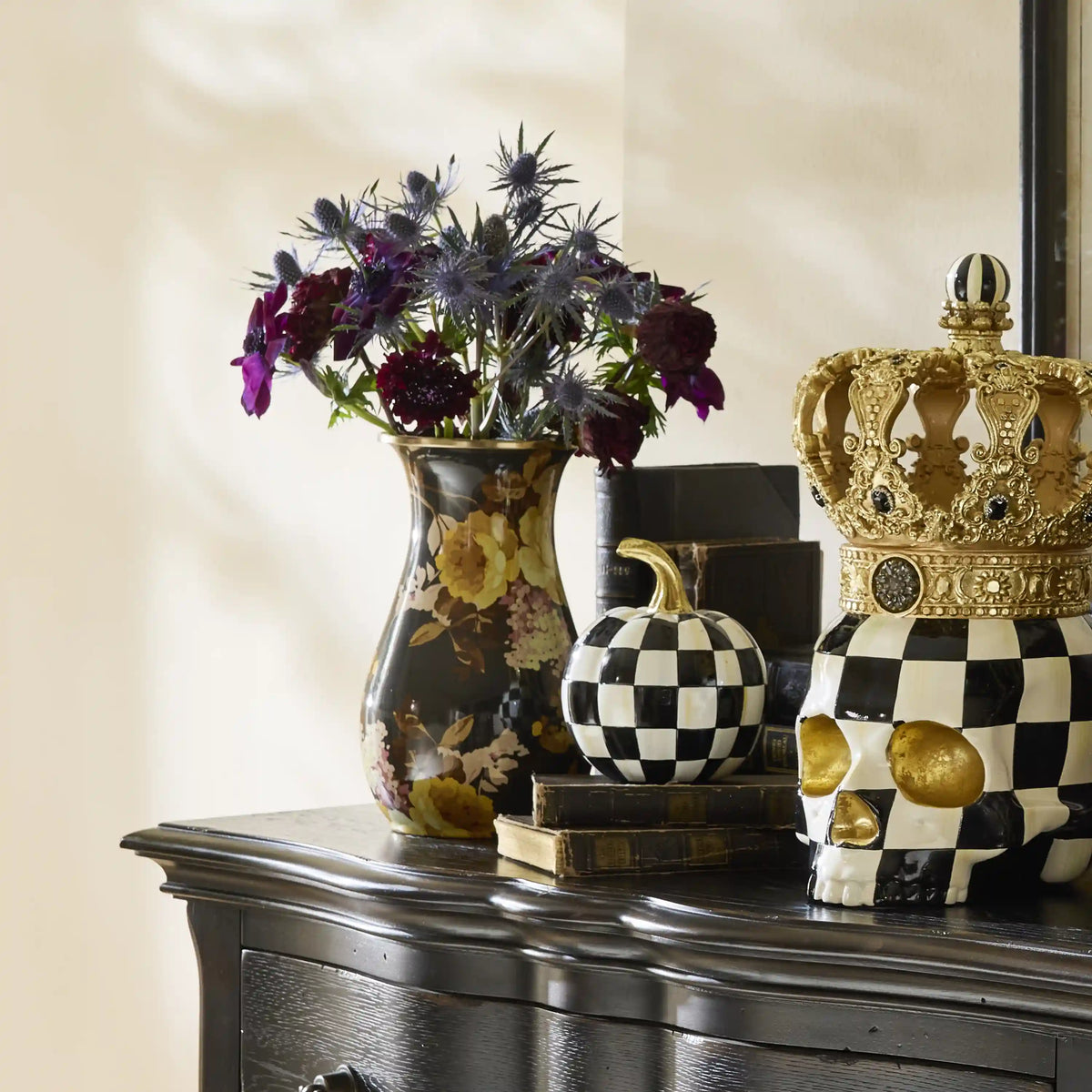 Sterling Check Tall Vase