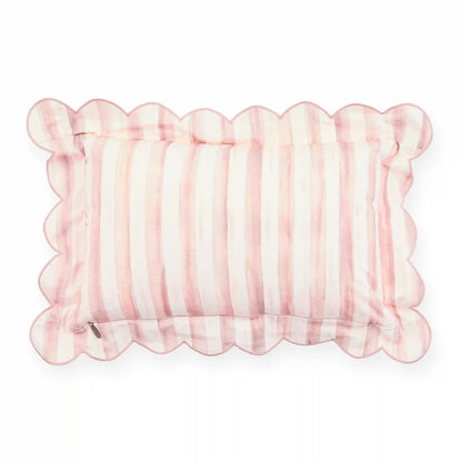 Violet Check Reversible Scalloped Lumbar Throw Pillow