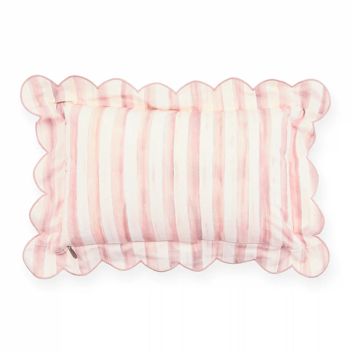 Rosy Check Reversible Scalloped Lumbar Throw Pillow