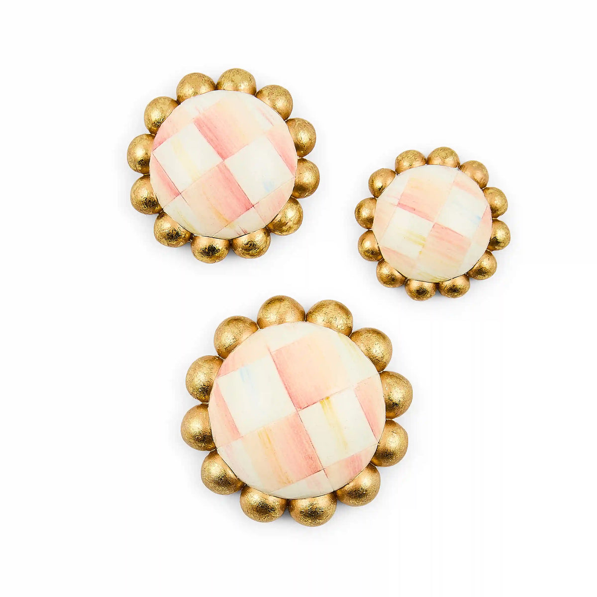 Mocha Check Magnets, Set of 3