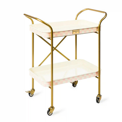 Violet Check 2-Tier Kitchen Cart