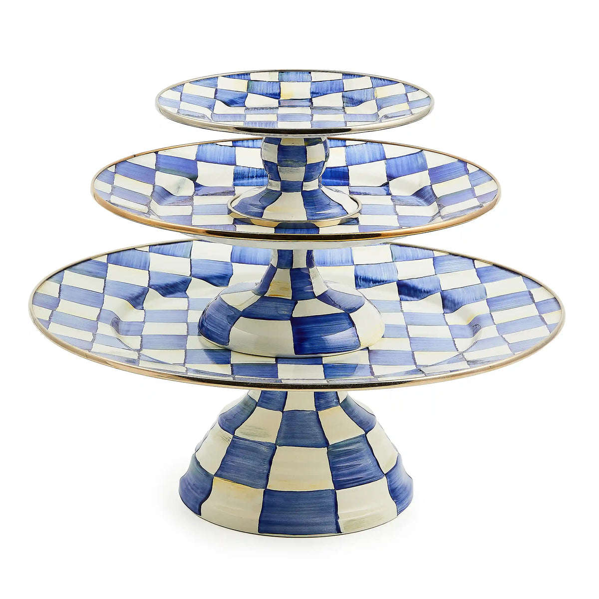 Emerald Check Large Pedestal Platter