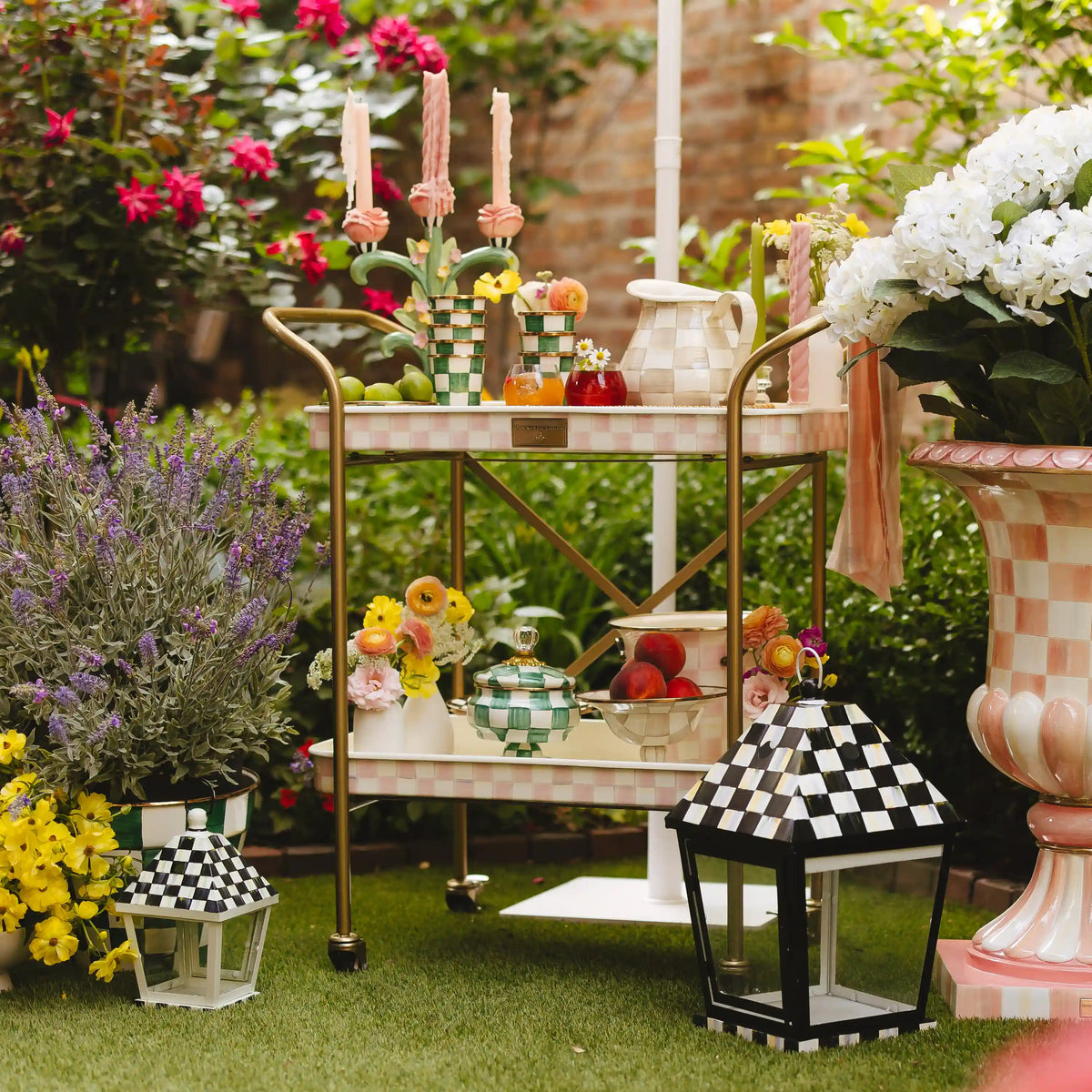 Courtly Check 3-Tier Kitchen Cart
