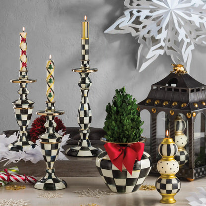 Violet Check Small Candlestick