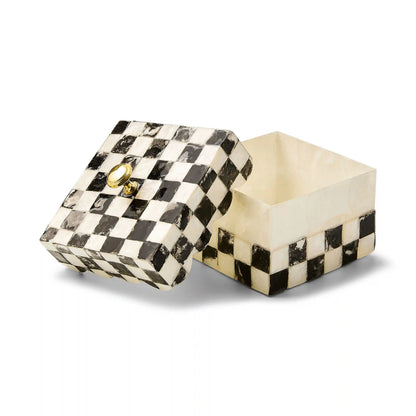 Rosy Check Capiz Scalloped Box
