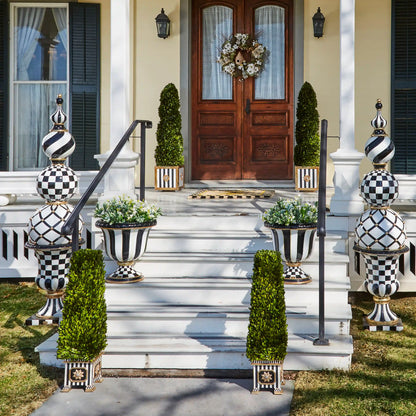 Sterling Check Pedestal Urn