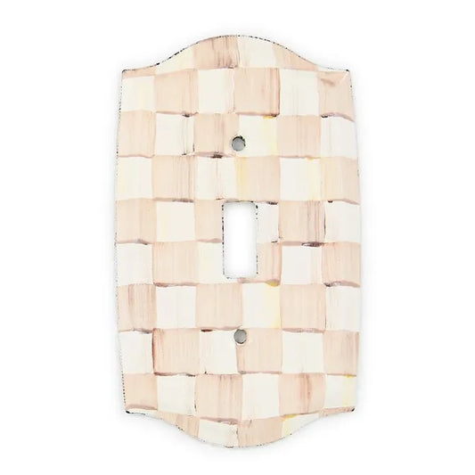 Mocha Check Single Toggle Switch Plate