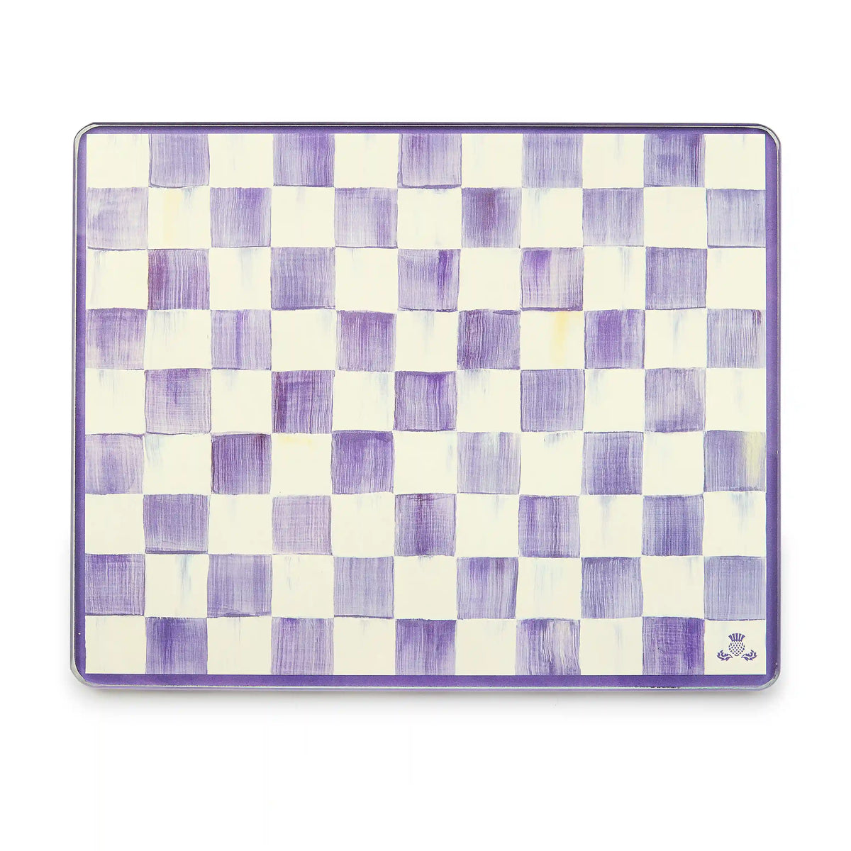 Rosy Check Glass Cutting Boards, Set of 2
