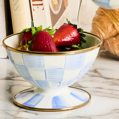 Violet Check Ice Cream Dish