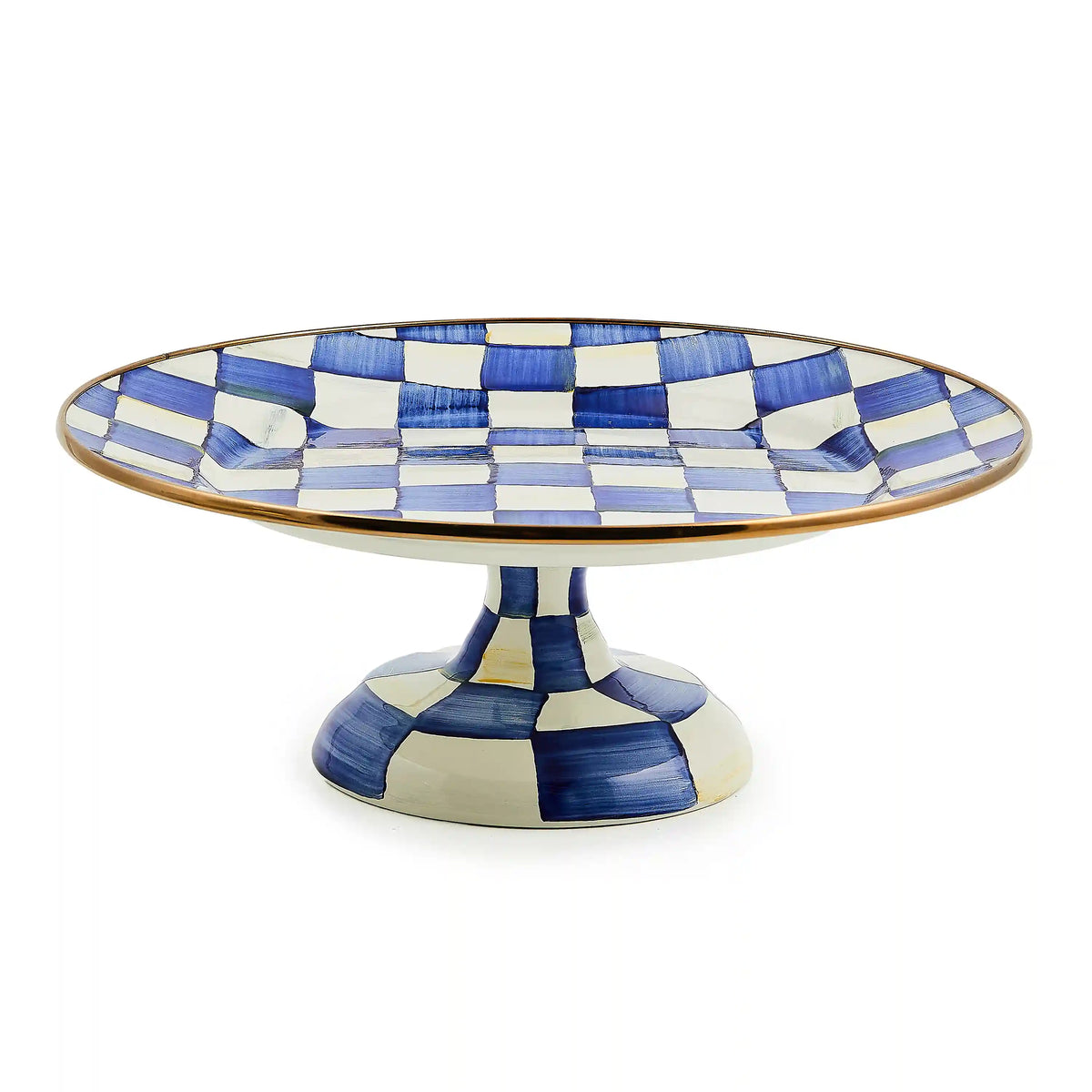 Emerald Check Large Pedestal Platter