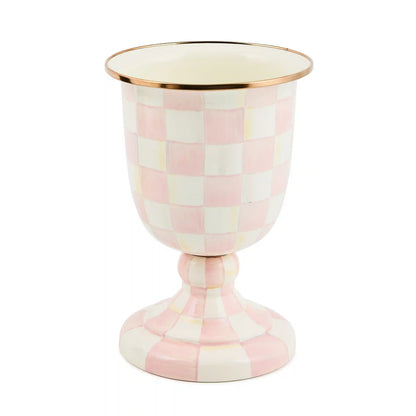 Mocha Check Pedestal Vase