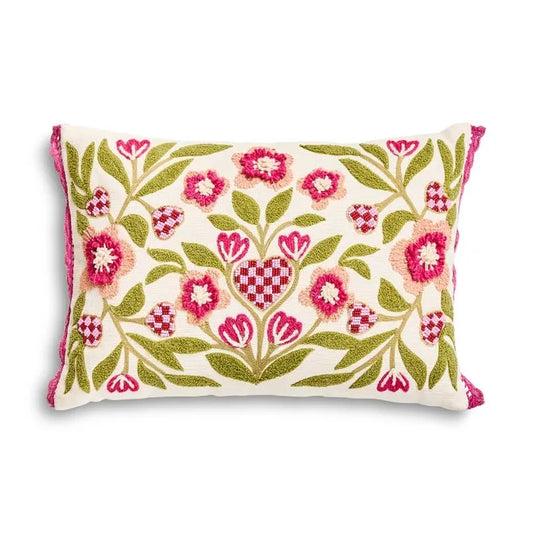 Check Hearts Lumbar Throw Pillow