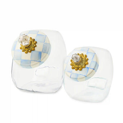 Cookie Jar with Mocha Check Lid