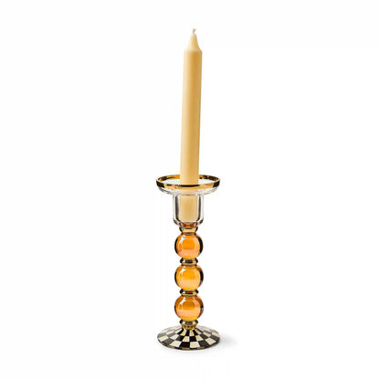 Rosy Check Large Glass Candlestick