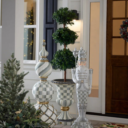 Sterling Check Pedestal Urn