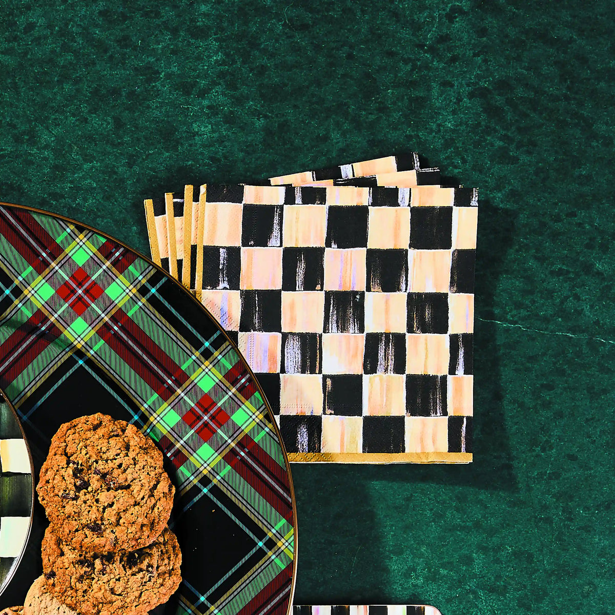 Rosy Check Cocktail Paper Napkins