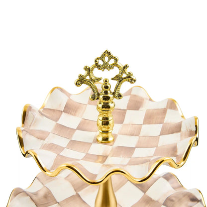 Courtly Check Ceramic Three Tier Sweet Stand