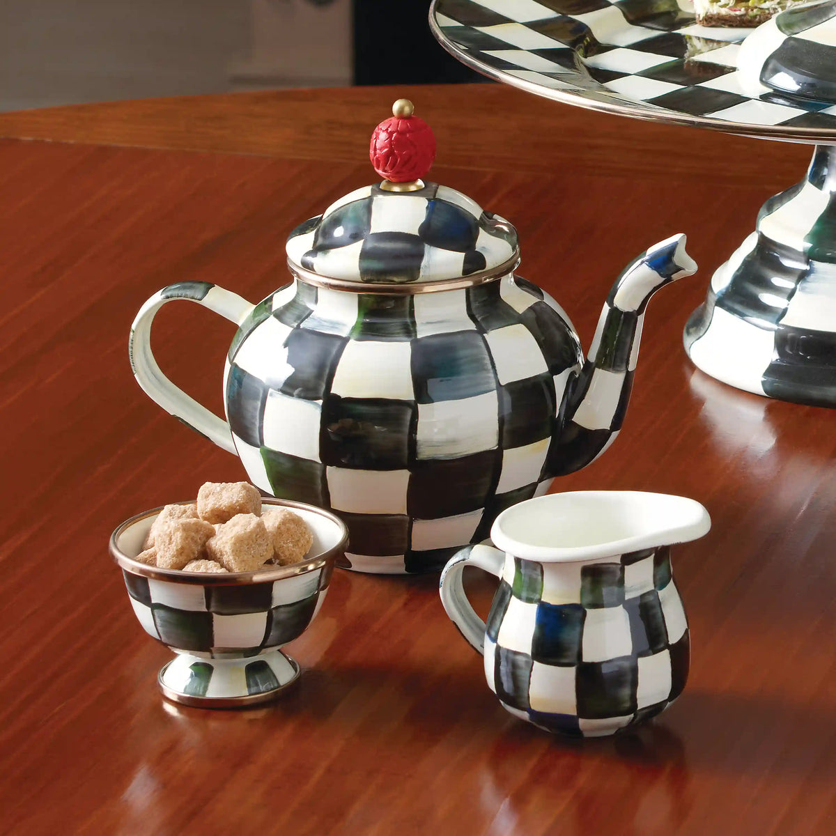 Sky Check 4 Cup Teapot