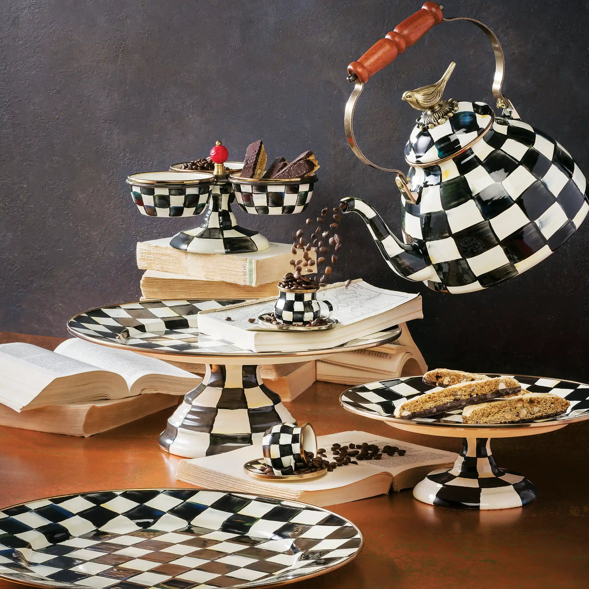 Violet Check Serving Platter