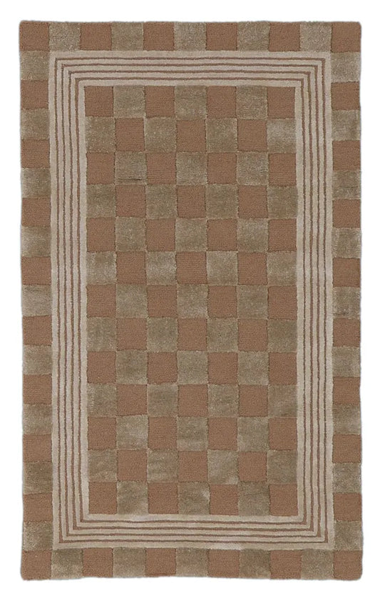 Mocha Tonal Check 3' x 5' Rug