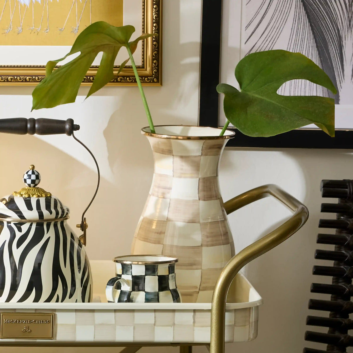Wild Rose Brown Tall Vase