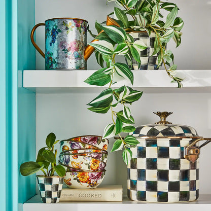 Emerald Check Large Flower Pot